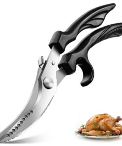 Purple Bird GK02 Küchenschere Küchenprofifuß, Edelstahlmit Sicherheitsschloss & Federbelastung, ideal für Fleisch, Gemüs