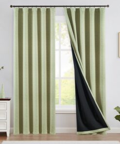 TOPICK 100% Verdunklungsvorhänge Blackout Curtains Beige Wohnzimmer Schlafzimmer H245xB140 cm modern Thermovorhang Blick