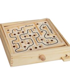 Relaxdays Holz Labyrinth Spiel für Geschicklichkeit und Balance, ab 3 Jahren, XL Brettspiel, Naturmaterial