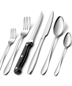 Herogo 12 Personen Edelstahl Besteck Set, Spülmaschinenfest für Home/Restaurant
