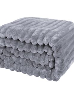 Kuscheldecke 150x200 cm - Warme, flausige Bettüberwurf für Mama, Frauen und Freundinnen (Grau)