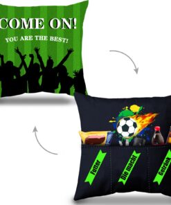LUKIUP Fußballkissen Geschenke für Männer, Vatertagsgeschenk mit Taschen, originelle Geschenke für Fußballfans
