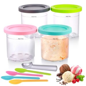 Hejo 4 Stück Behälter für Ninja Creami Pints - 450 ml Eisbehälter - NC300EU NC301EU NC299AMZ Serie - Eiscreme Behälter m