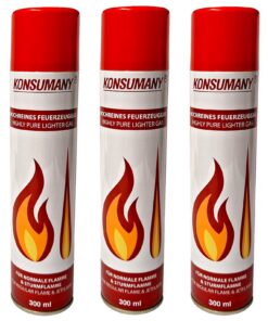 3 x 300 ml Feuerzeuggas Butangas fürOutdoor-Adventurer und Campervan-Besitzer zur sichereren Wanderung und Unterhaltung