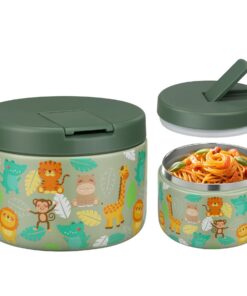 Itslife Thermobehälter für Kinder 350ml Edelstahl, Warmhaltebecher mit Schnallenabdeckung, Isoliert, geeignet für kaltes