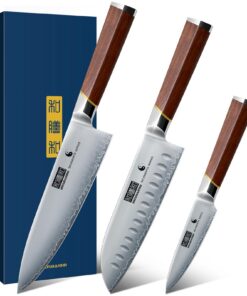 HOSHANHO 3-teiliges Messerset - ultrascharfes Küchenmesserset aus japanischem Superstahl - professionelles Kochmesserset