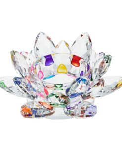 Kristallglas LOTUS Kerzenhalter Blume |LOTUS Kristall Kerzenhalter Teelicht Bunt