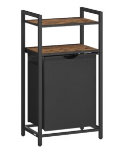 VASAGLE Wäschekorb für Badezimmer und Waschküche mit 65 Liter Kapazität und vintagebraun-schwarz BLH212B01