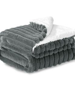BEDELITE Dicke Flauschig Kuscheldecke 150x200 Grau für Wohnzimmer und Couch OEKO-TEX