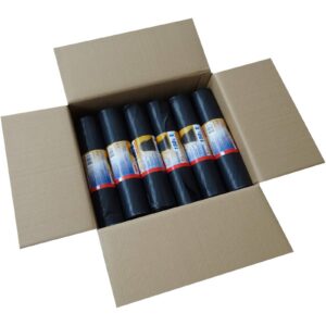 Hossi's Wholesale 150 Liter Reißfeste Müllsäcke für Umzüge & Hausabfälle - extra starke 77my Schwerlastsäcke (12 Rolle x