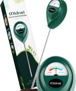 Midori Boden-Feuchtigkeitsmesser für Pflanzen | Extra langes Messgerät 40 cm mit 31,2 cm Edelstahl-Sonde – präzise & bat