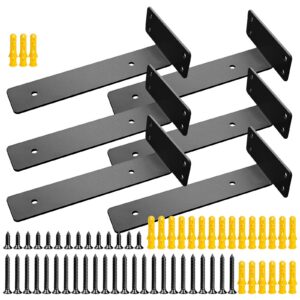 ZHIYUQL® Stark Tragende Schwebend Regalhalterung (Schwarz) - 75KG Tragkraft für Schwerlast | ZHIYUQL® Unsichtbar Metall