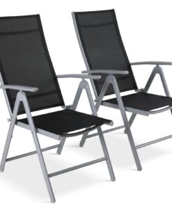 LIFERUN Hochlehner GartenstuhlFür Outdooraktivitäten, Aluminium, 7-Fach Verstellbar, 2pcs, Bis 120 kg, leicht und prakti