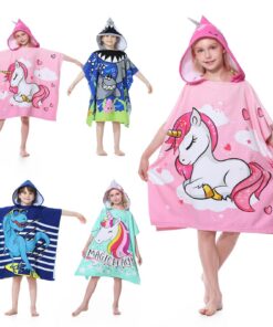 MOKANI Badeponcho Kinder Mikrofaser Ultra Weich Saugfähig 6-14 Jahre OEKO-TEX Strand Schwimmbad