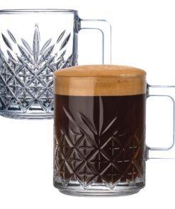 Vintage Kaffeetasse Latte Macchiato Gläser 2er Set Kaffeegläser Cappuccino Tassen 8.4oz/250ml