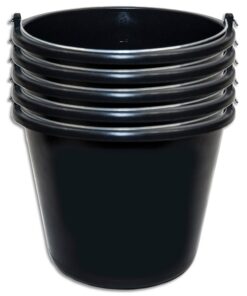 Wohnkult Schwarz 5 Liter Stella Bucket Baueimer für die Baustelle - Robust und praktisch