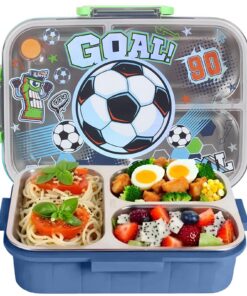PinkSheep Brotdose Edelstahl mit 3 Fächern Lunchbox 800 ml für Kinder Picknick Schulschüler Mittagessen Snack-Container