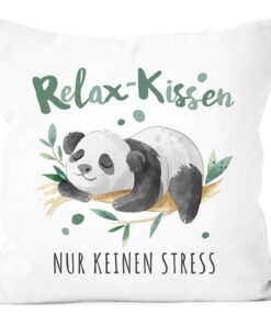 Kissenbezug SpecialMe® Relaxkissen Panda-Bär Geschenk Weiß 40x40_cm