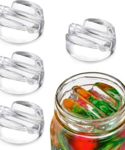 Glas Fermentiergewichte für Gurken Einmachgläser - 4er Set Ø7cm Langer Griff Breite Öffnung