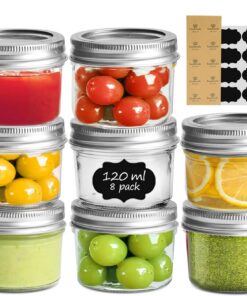 ComSaf 120ml Mason Jar Einmachgläser für Gewürze, Gelee, Marmelade und Joghurt - Kleine Einmachgläser mit Schraubdeckel