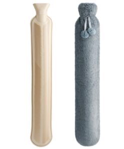 Homealexa Lange Wärmflasche mit weichem Bezug, Rücken- und Nacken-Entspannung 2Liter, große Wärmeflasche für Bett und En