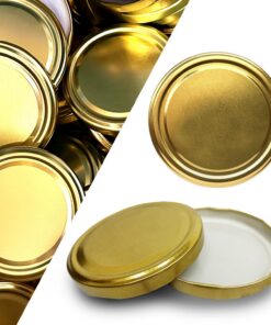 hocz 50er Set Gold Twist-Off Ersatzdeckel TO82 für 230 350 435 540 565 ml Sturzgläser Einmachgläser