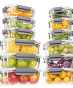 GENICOOK 24 Stück Luftdichte Glas Frischhaltedosen Set für Meal Prep