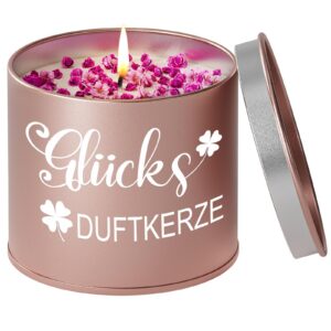 TheGiffter Glücksbringer Lavendel Duftkerze für Frauen 9oz Geburtstagsgeschenk Mutmacher