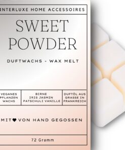 Interluxe Sweet Powder angenehm duftend Waxmelt 100% pflanzlich für Indoor Aromalampe Interluxe Sweet Powder Waxmelt 100