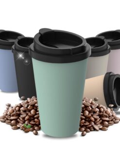 Thermobecher Kaffee to go - Boris BPA-frei 350 ml & recyclebar - Made in Germany - Büro, Auto & Schule - Minze