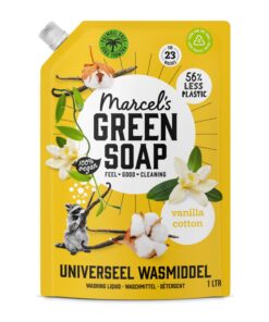 Marcel's Green Soap Universalwaschmittel Nachfüllpack Vanille & Baumwolle - vegan, palmölfrei, mikroplastikfrei - 1 L Re