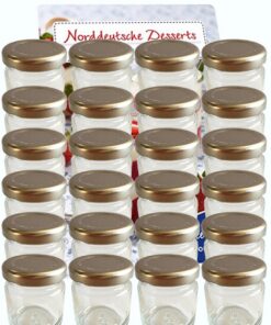hocz 20er Set Mini Sturzgläser 37ml Silberdeckel für Imker Honiggläser