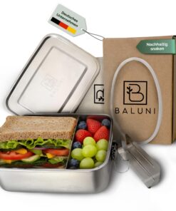 Premium Edelstahl Brotdose plastikfrei 1000ml – Nachhaltige Lunchbox mit Trenner für Schule, Arbeit & unterwegs