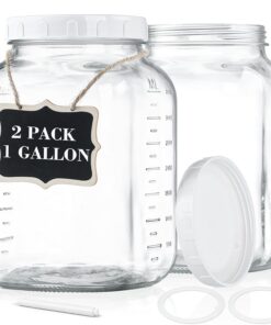 2er Set Große Einmachgläser mit Schraubdeckel für Vorratslager 4 Liter Schraubgläser mit Deckel ideal für Kimchi Ferment