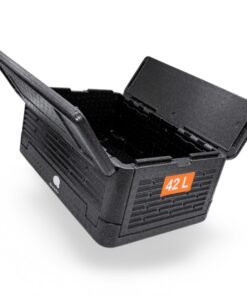Thermobox groß faltbar schwarz Warmhaltebox 42 L - Essen zum Warmhalten und Kühlen - Styropor Klappbox klappbar 60 x 41
