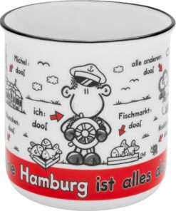 Sheepworld Kaffeetasse mit Spruch Ohne Hamburg ist alles doof | New Bone Porzellan, 35 cl | Geschenk für Freunde | Humor