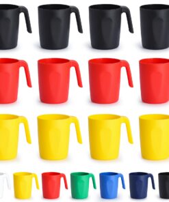Kyraton Kunststoffbecher Set 12 Teilig | Unzerbrechlich & Wiederverwertbar | ideal für Reise & Büro | Leicht zu Tragen u
