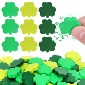 FYSUIMU St. Patrick's-Day Mini-Kleeblatt-Radiergummis - Glückskleeblatt-Design für Schule und Klassenzimmer - 3 Farben,