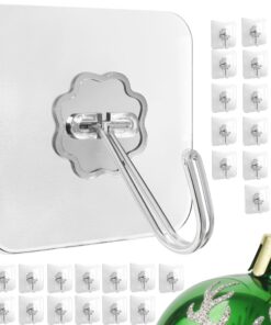 Wasserdichte Selbstklebende Wandhaken für Küche und Bad, 30 Stück Menz Haken (10 kg Traglast) | Mehrzweckkleber Haken s