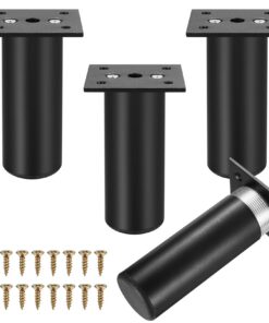 Verstellbare 4 STK Möbelfüße Schwarz für Sofa und Schrank | 10cm Verstellbare Möbelfüße Schwarz für Tische und Schränke