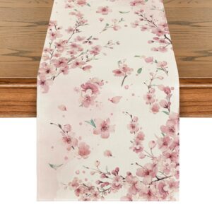 Artoid Mode Kirschblüten Zweige Frühling Tischläufer, Küche Dekoration für Saisonale Party, 40x140 cm OEKO-TEX STANDARD