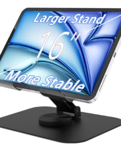 TAPMEI Größerer Tablet-Ständer + verstellbare 360° drehbare Tablet-Halterung + kompatibel mit 4-16-Zoll-Tablets + perfek