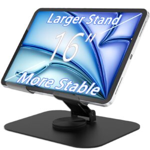 TAPMEI Größerer Tablet-Ständer + verstellbare 360° drehbare Tablet-Halterung + kompatibel mit 4-16-Zoll-Tablets + perfek