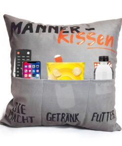 APOMOONS Originaliges Männerkissen 45x45 cm mit Taschen und Snacks für Papa