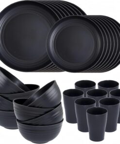 Camping Geschirr Set für 8 Personen Leicht und Umweltfreundlich 32Pcs