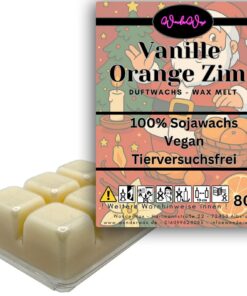 Weihnachten Duftwachs Wärmeträger für Aromalampe, 6 Würfel Wachsmelt Soja Duftwachs Raumdüfte Spiezi VanilleOrange Zimt
