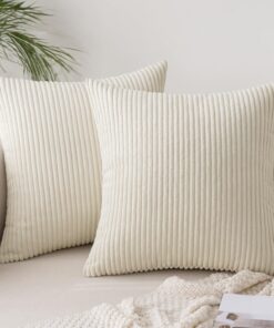2er Set Kordsamt Kissenbezug für Sofa und Schlafzimmer Weich und Dekoigisch mit Balkon-Kenndatei