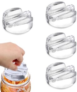 4er Set Fermentiergewichte aus Glas 7 cm Durchmesser mit Griffigem Griff für Pökelgärungen Gurken Einmachglas