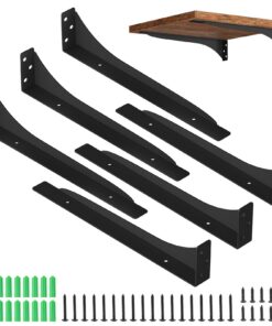 Mordx Schwarz 35cm 90 ° Regal Halterung für Schwerlastkonsole | Mordx 6 Stück Metall Schwerlastträger Bügel Schwerlastk