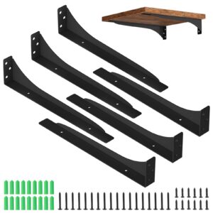 Mordx Schwarz 35cm 90 ° Regal Halterung für Schwerlastkonsole | Mordx 6 Stück Metall Schwerlastträger Bügel Schwerlastk